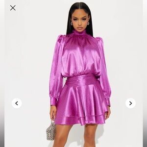 Fashion Nova Shimmering Purple Dress